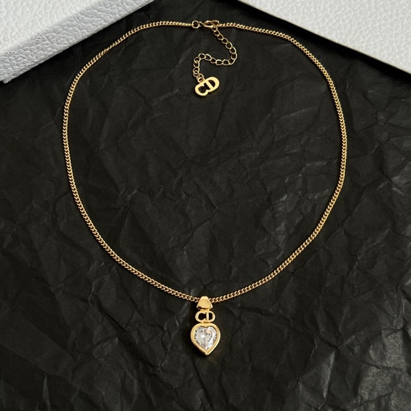 Christian Dior Heart Pendant Necklace, Gold - Picture 2 of 6